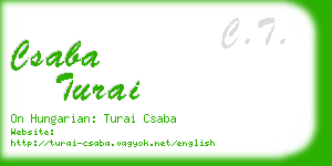 csaba turai business card